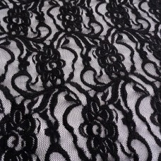 Ткань Гипюр стрейч (черный), 2308